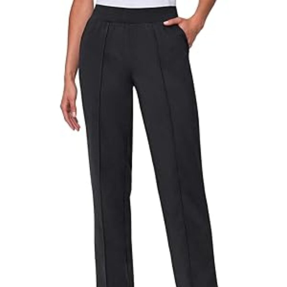 Mondetta Women's Tailored Travel Pant Size 14 Black Comfort Stretch Fabric (NEW)